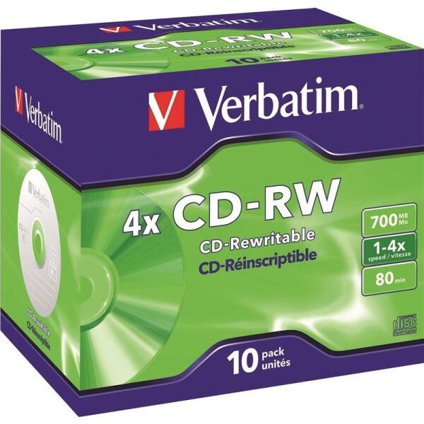 VERBATIM CD-RW Jewel Case silver