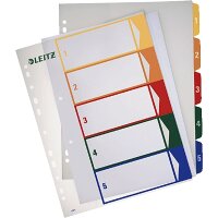 LEITZ PC-Kunststoffregister Zahlen 1-5