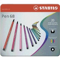 STABILO Pen 68, Fasermaler/6820-6, sortiert, 1mm, Inh. 20