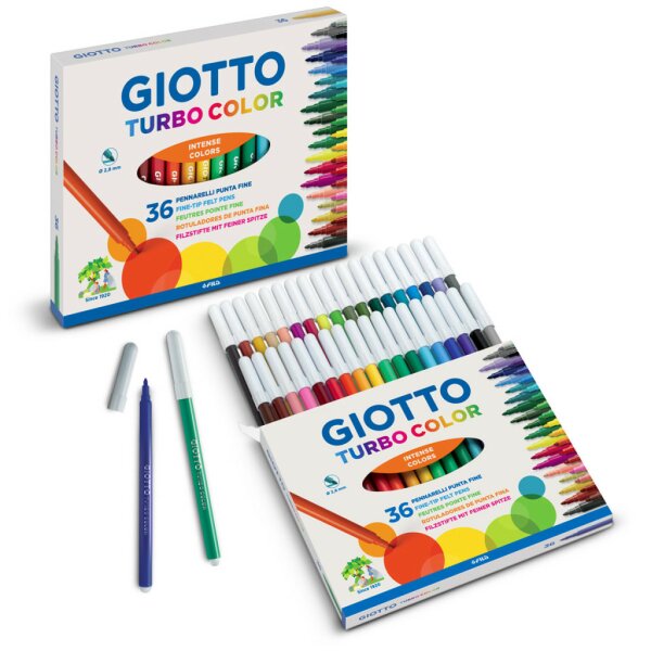 Giotto Filzstift Turbo Color 417000 (24) feine Spitze, abwaschbar