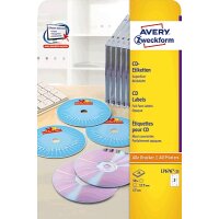 AVERY Zweckform CD-Etikett/L7676-25 11,7cm weiß...