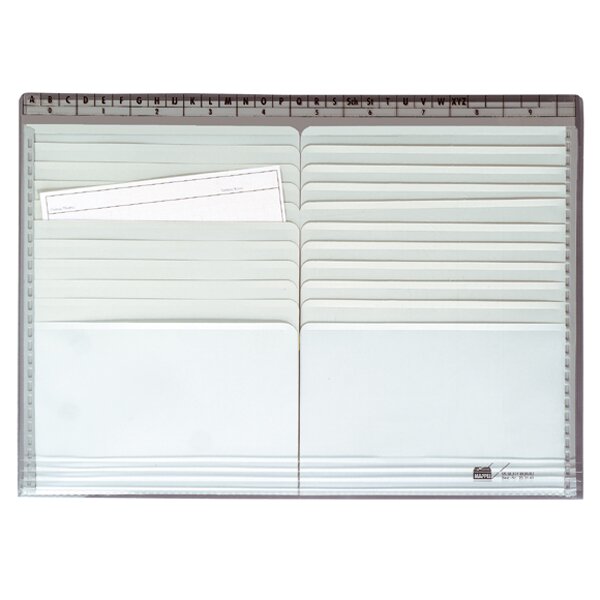 Mappei memory board, tavoletta in plastica A4, bianco/grigio con 22 tasche per formato A6, con copertina trasparente 233141