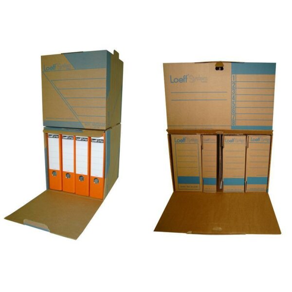 Container per scatole archivio LOEFF per 4 A4 racc. 310x325x320mm 400.03