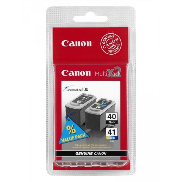 Canon 0615B043 2er-Packung Tintentank Blister Chromalife 100 PG-40 + CL-41 schwarz +Farbe