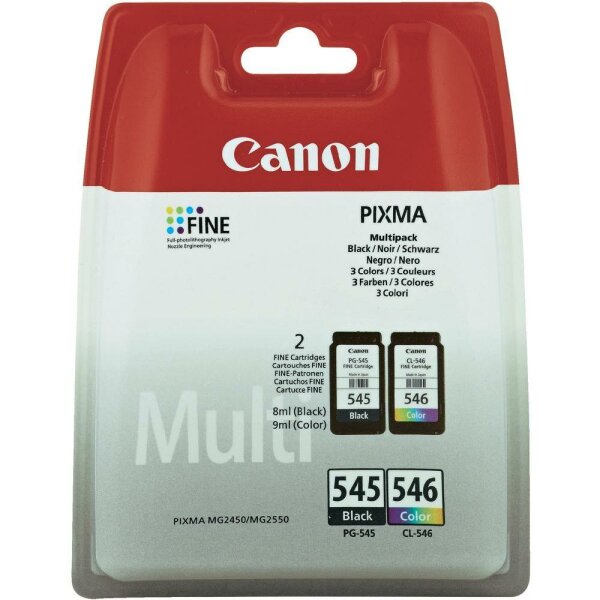 Canon 8287B005 2er-Packung Inkjet-Tintenpatronen Blister MULTIPACK PG-545/CL-546 schwarz +Farbe
