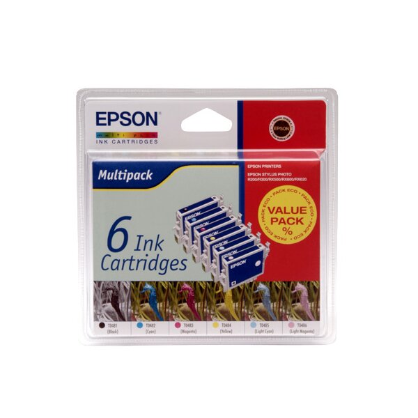 Epson C13T04874010 6er-Packung Inkjet-Tintenpatronen Blister RS T0487 6-farbig