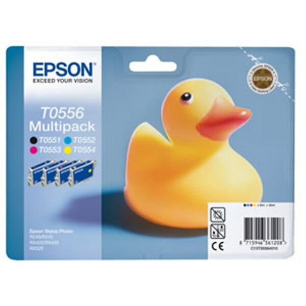 Epson C13T05564010 4er-Packung Inkjet-Tintenpatronen Blister RS T0556 schwarz+cyan+magenta+gelb