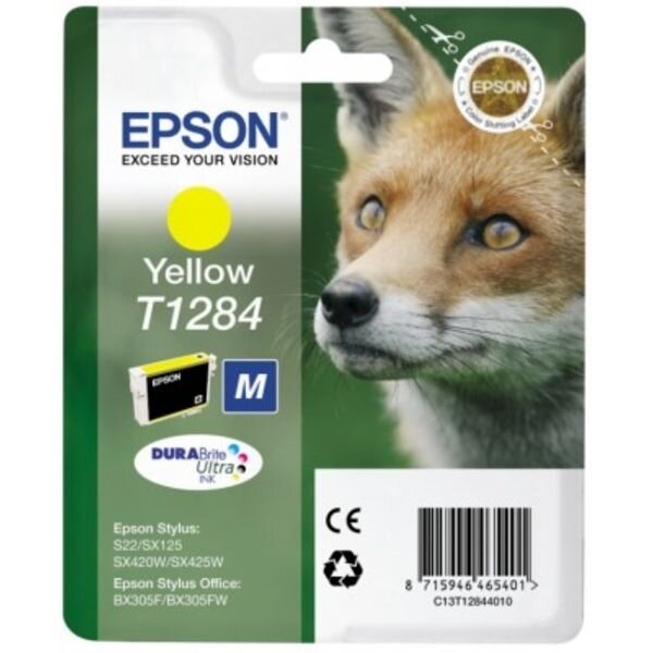 Epson C13T12844011 Inkjet Tintenpatrone Pigmentierte Tinte Blister RS Durab.Ult./Volpe-M T1284 gelb
