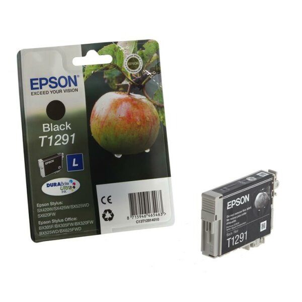 Epson C13T12914011 Inkjet Tintenpatrone Pigmentierte Tinte Blister RS Durab.Ult./Mela-L T1291 schwarz