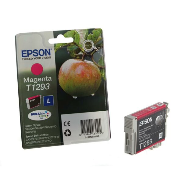 Epson C13T12934011 Inkjet Tintenpatrone Pigmentierte Tinte Blister RS Durab.Ult./Mela-L T1293 magenta