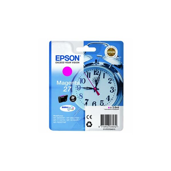 Epson C13T27034010 Inkjet Tintenpatrone Blister RS Sveglia 27 magenta