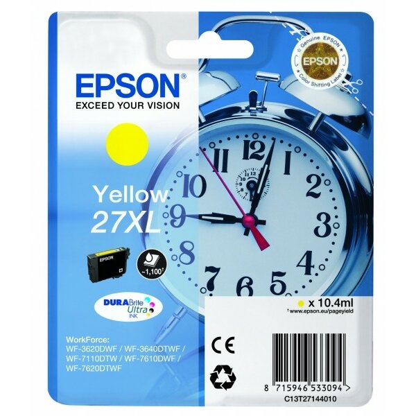 Epson C13T27144010 Inkjet Tintenpatrone 27XL gelb