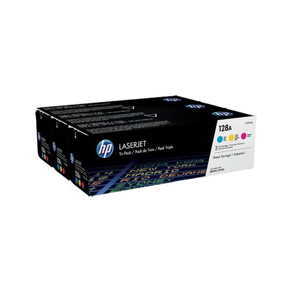HP CF371AM 3er-Packung Toner 128A cyan+magenta+gelb