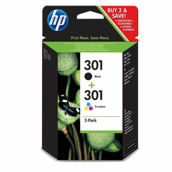 HP CR340EE 2er-Packung Inkjet-Tintenpatronen Blister 301 schwarz +Farbe