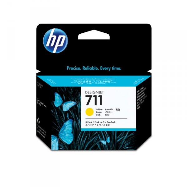 HP CZ136A 3er-Packung Inkjet-Tintenpatronen 711 gelb