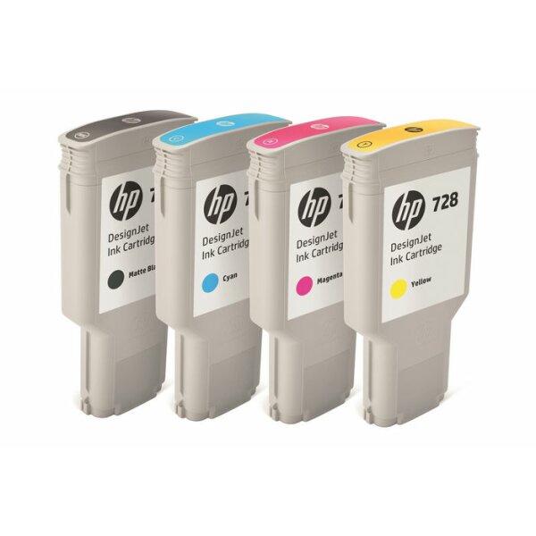 HP F9K15A Inkjet Tintenpatrone hoher Ergiebigkeit 728 gelb