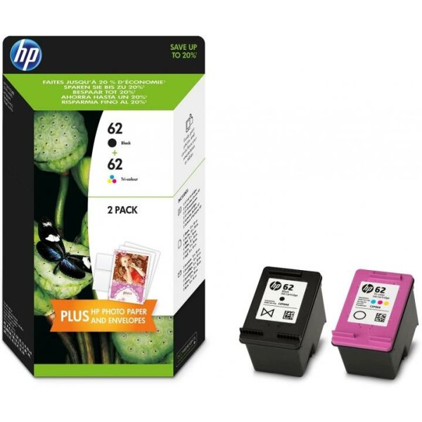 HP N9J71AE Combo pack Inkjet-Tintenpatronen 62 schwarz +Farbe