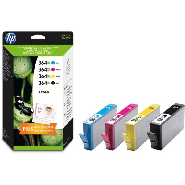 HP N9J74AE Combo pack Inkjet-Tintenpatronen 364XL schwarz+cyan+magenta+gelb