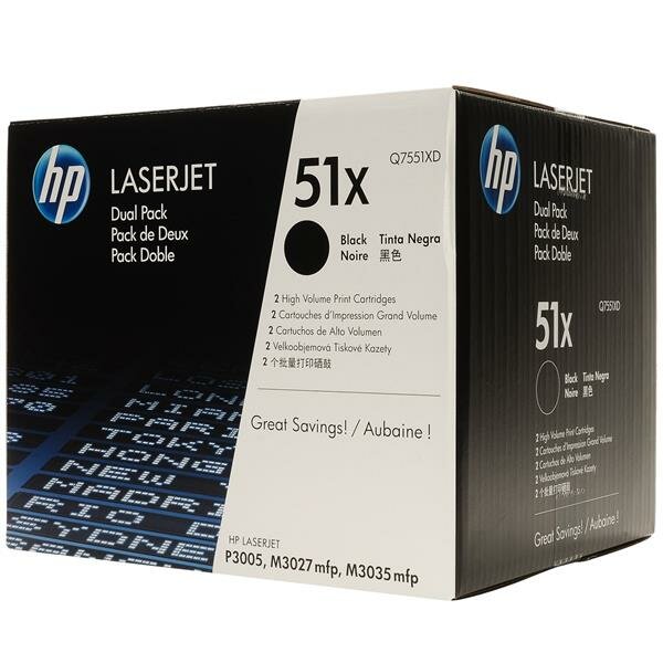 HP Q7551XD Conf. 2 Toner alta capacità 51X nero