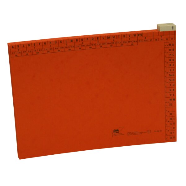 Mappei set di schede modello per appuntamenti della settimana, 1 - 52 cartoncino lucido, colore: arancione, confezionato pronto con cavalierini in pellicola 1 - 52 394010