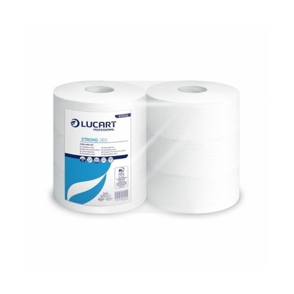 Lucart Toilettenpapiere Jumbo-Rollen 2-lagig 360mt weiß Packung 6 Stück