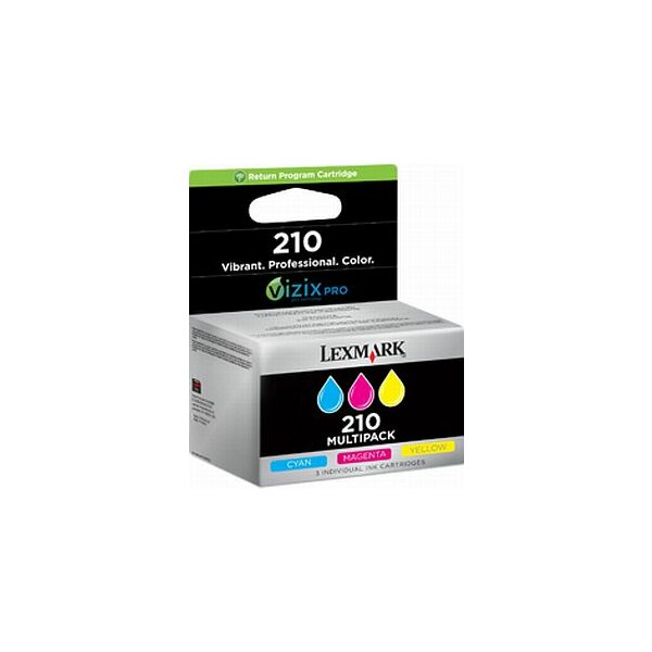 Lexmark 14L0268E 3er-Packung Inkjet-Tintenpatronen 210 cyan+magenta+gelb