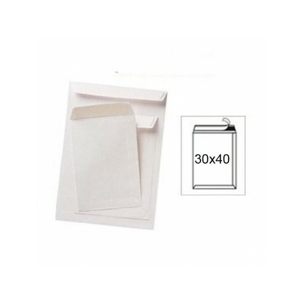 Taschenkuvert mit Strip 30x40 100gr. weiß (20)