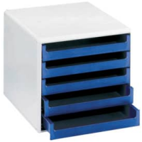 Schubladenbox M&M 5 Faecher 284x360x265mm grau/blau...