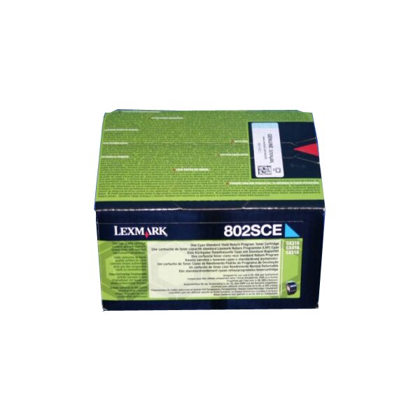 Lexmark 80C2SCE Toner Corporate Cartridges 802SCE cyan