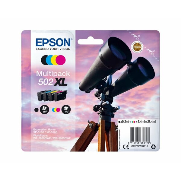 Epson Multipack T02W64010 cartucce inkjet alta capacità binocolo 502XL nero+ciano+magenta+giallo