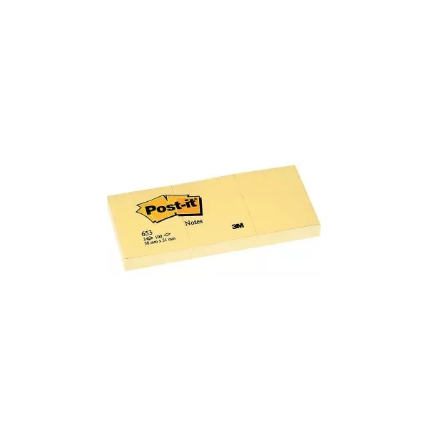 Post-it blocch. adesivo 653 38x51 giallo (12) 653